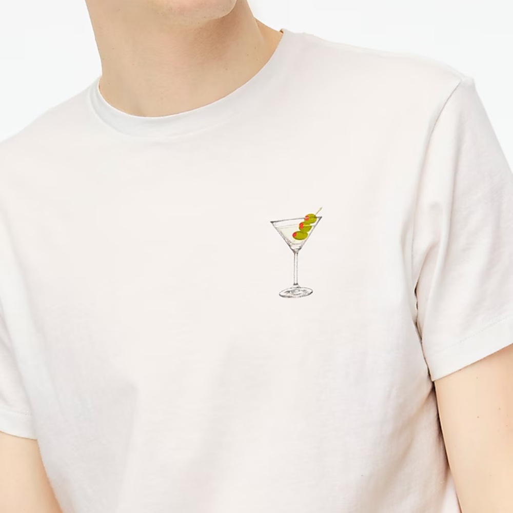 Jcrew Dirty Martini Graphic Tee Cotton White